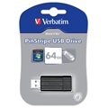 Clé USB Verbatim PinStripe 64Go - Noire