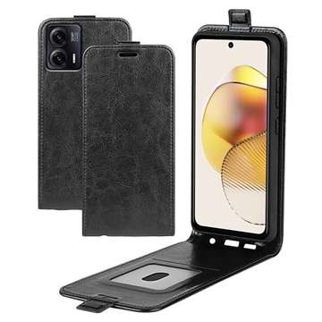 Étui à Rabat Vertical Motorola Moto G73 avec Porte-Cartes - Noir