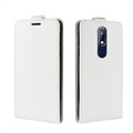 Étui à Rabat Vertical avec Porte-Cartes pour Nokia 7.1 - Blanc