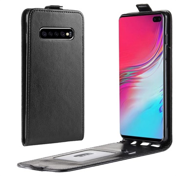 Étui à Rabat Samsung Galaxy S10 5G Vertical avec Porte-Cartes - Noir