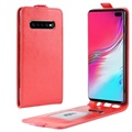 Étui à Rabat Samsung Galaxy S10 5G Vertical avec Porte-Cartes - Rouge