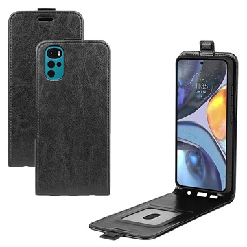 Étui à Rabat Motorola Moto G22 Vertical avec Porte-Cartes - Noir