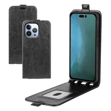 Étui à Rabat Vertical iPhone 14 Pro Max avec Porte-Cartes - Noir