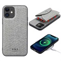 Coque iPhone 12 Mini Vili T avec Portefeuille Magnétique - Grise