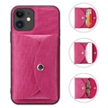 Coque iPhone 12 Mini Vili T avec Portefeuille Magnétique - Rose Vif