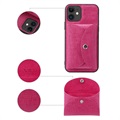 Coque iPhone 12 Mini Vili T avec Portefeuille Magnétique - Rose Vif