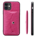Coque iPhone 12 Mini Vili T avec Portefeuille Magnétique - Rose Vif