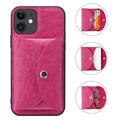 Coque iPhone 12/12 Pro Vili T avec Portefeuille Magnétique - Rose Vif