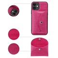 Coque iPhone 12/12 Pro Vili T avec Portefeuille Magnétique - Rose Vif