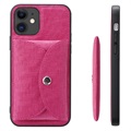 Coque iPhone 12/12 Pro Vili T avec Portefeuille Magnétique - Rose Vif