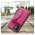 Coque iPhone 12/12 Pro Vili T avec Portefeuille Magnétique - Rose Vif