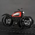 Horloge de bureau mécanique vintage à bascule pour motocyclette - Noir / Rouge