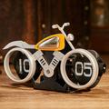 Horloge de bureau mécanique vintage à bascule pour motocyclette - Argent / Orange