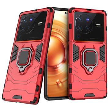 Coque Vivo X80 Pro Hybride avec Bague de Maintien - Rouge