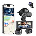 W3 Dash Cam et caméra arrière WiFi à quatre objectifs - Vision nocturne 2K, GPS, détection de collision - Noir