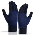 WM 1 Paire Gants Chauds Tricotés Unisex Ecran Tactile Moufles extensibles Gants Doublés Tricotés - Bleu Marine