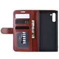 Étui Portefeuille Samsung Galaxy Note10 avec Fermeture Magnétique - Marron
