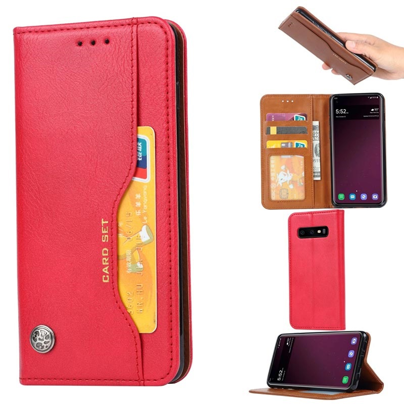 Coque PATCHWORKS Pour Galaxy S10 – Portefeuille 3 Cartes + Support – Niveau Militaire, Norme Drop PR