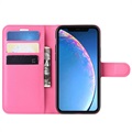 Étui Portefeuille iPhone 11 avec Fermeture Magnétique - Rose Vif