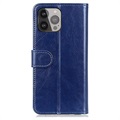 Étui Portefeuille iPhone 13 Pro Max avec Fermeture Magnétique - Bleu