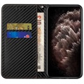 Étui Portefeuille iPhone 14 Pro - Fibre de Carbone - Noir