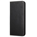 Étui Portefeuille iPhone 14 Pro - Fibre de Carbone - Noir