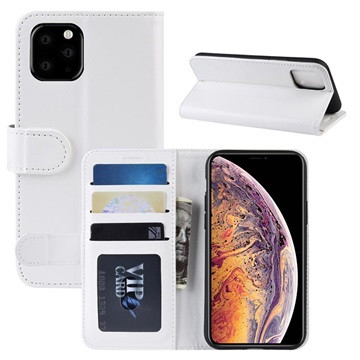 Étui Portefeuille iPhone 11 Pro Max avec Fermeture Magnétique - Blanc