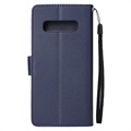 Étui Portefeuille Samsung Galaxy S10+ avec Support - Bleu Foncé