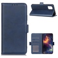 Étui Portefeuille Motorola Moto G9 Plus avec Fermeture Magnétique - Bleu Foncé