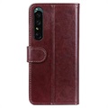 Étui Portefeuille Sony Xperia 1 IV avec Fermeture Magnétique - Marron