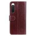 Étui Portefeuille Sony Xperia 10 IV avec Fermeture Magnétique - Marron