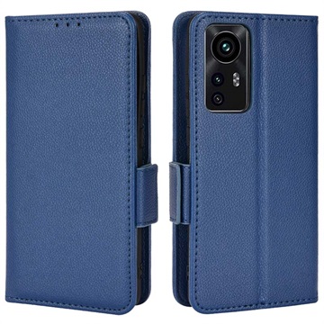 Étui Portefeuille Xiaomi 12/12X avec Fermeture Magnétique - Bleu