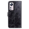 Étui Portefeuille Xiaomi 12 Pro avec Fermeture Magnétique - Noir