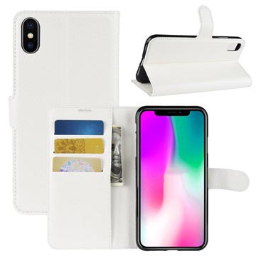 Étui Portefeuille avec Fermeture Magnétique pour iPhone XR - Blanc