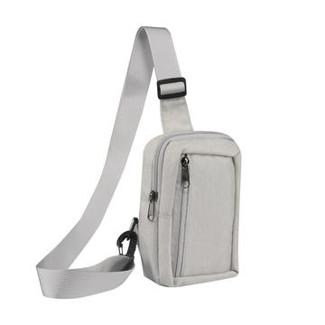 Sacoche de poitrine et d\'épaule en nylon résistant à l\'eau pour téléphones de 6.5"- 7.2" - Beige