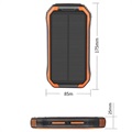 Batterie Externe Solaire Résistante à l\'eau avec Chargeur Sans Fil - 30000mAh - Orange