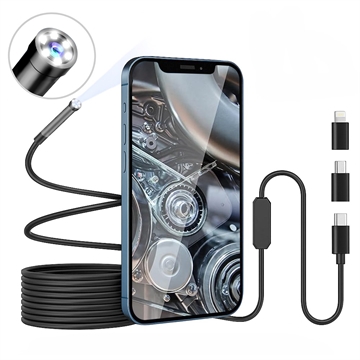 Caméra endoscopique étanche 8mm pour iPhone, iPad, Smartphones, Tablette - 3m