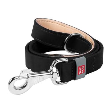 Waudog Laisse classique en cuir pour chien - 20mm, 122cm - Noir