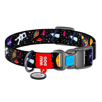 Waudog Collier pour chien en nylon avec QR Code - Taille L