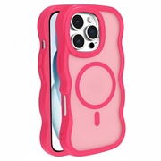 Coque hybride magnétique iPhone 16 Pro bord d'onde - Rose vif