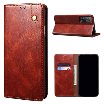 Étui Portefeuille Xiaomi 11T/11T Pro Série Waxy - Marron