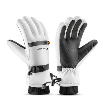 West Biking YP0211271 Gants de ski imperméables avec support tactile - L - Blanc
