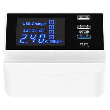 Chargeur de Bureau Rapide Win How Solution YC-CDA26D - 3x USB, USB-c - Blanc