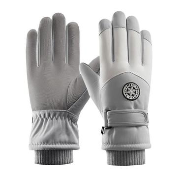 Gants à écran tactile coupe-vent pour l\'extérieur - femmes - gris / blanc