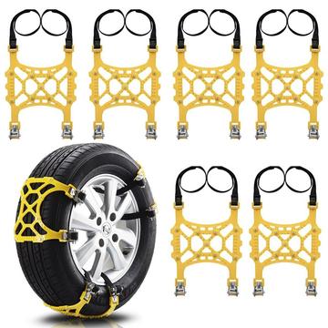 Chaînes de neige pour pneus de voiture en hiver / Chaînes de traction de sécurité - 6 Pcs.