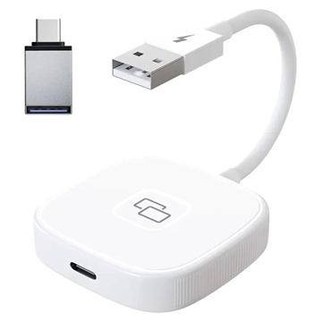 Adaptateur Mirror CarPlay Filaire THT-020-7 pour iPhone - USB-A, USB-C (Emballage ouvert - Bulk) - Blanc
