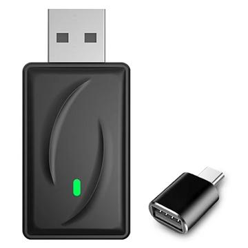 Clé USB 2-en-1 sans fil CarPlay et Android Auto avec adaptateur USB-C