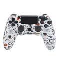 Manette de jeu sans fil pour PS4 Joystick avec haut-parleur et prise casque stéréo - Halloween blanc