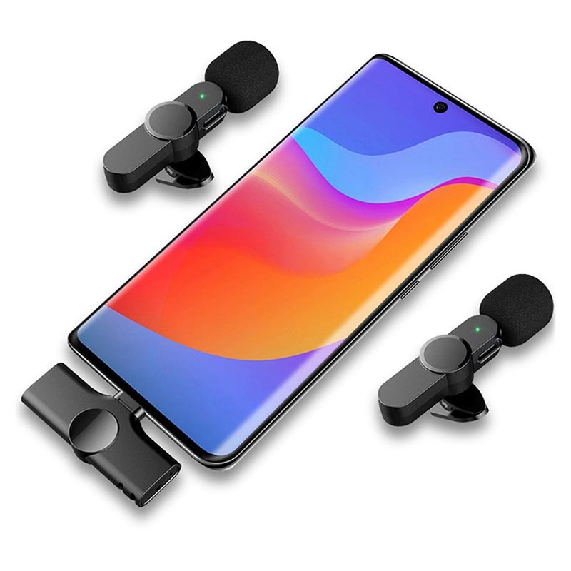 Microphone Lavalier Sans Fil Pour android Clip-On Phone Micro Sans Fil  Réduct