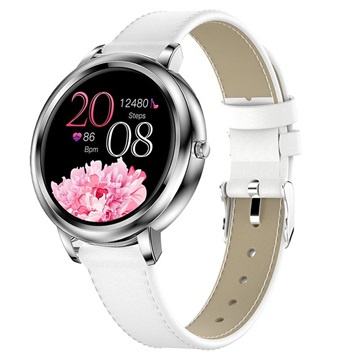 Smartwatch Élégante pour Femmes avec Capteur de Fréquence Cardiaque MK20  - Argenté